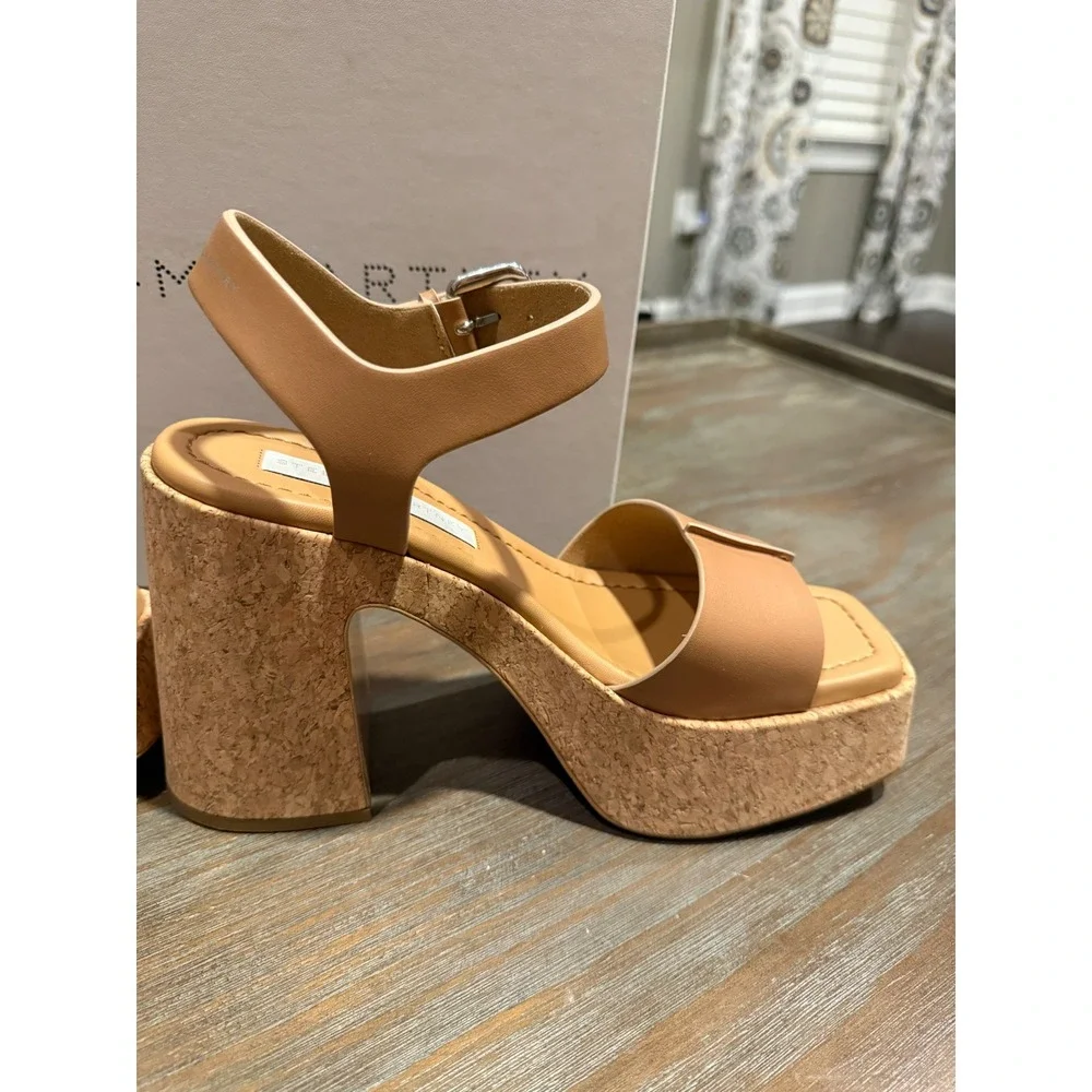 Stella McCartney Skyla Platform Sandals VEGEA Vegan Cork Heel 38.5 9.5 NIB‎